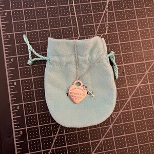 Tiffany & Co. Silver Heart Tag with Key Return to Tiffany Necklace